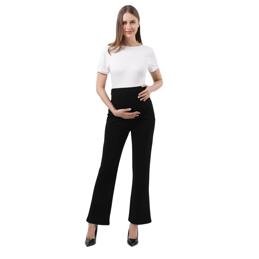The Maternity Trouser Pant Bottoms Alina Mae Maternity Black X-Small (0-2) 