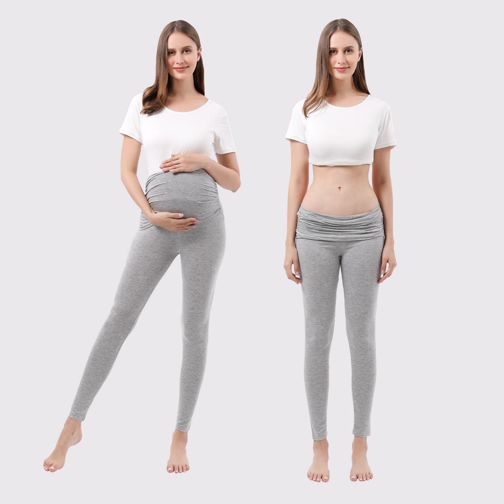 "Bump and Beyond" Leggings Bottoms Alina Mae Maternity Gray Small (4-6) 