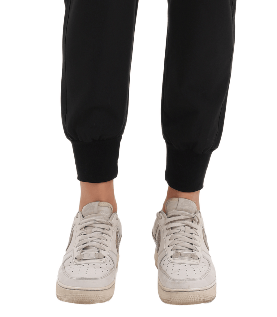 Maternity Scrub Jogger Pants for Women Pregnant Doctor Uniform Pant Nurse Scrub w/ 6 Pockets Alina Mae Maternity Black