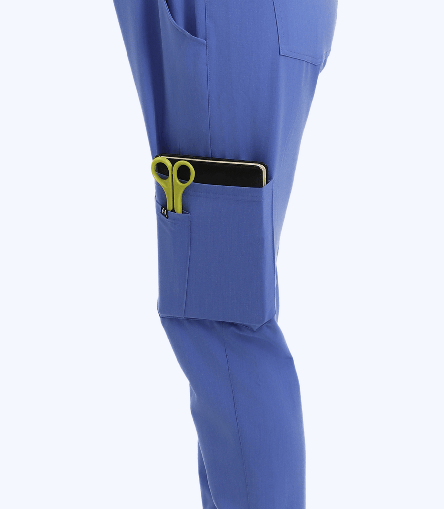 Maternity Scrub Jogger Pants for Women Pregnant Doctor Uniform Pant Nurse Scrub w/ 6 Pockets Alina Mae Maternity Blue