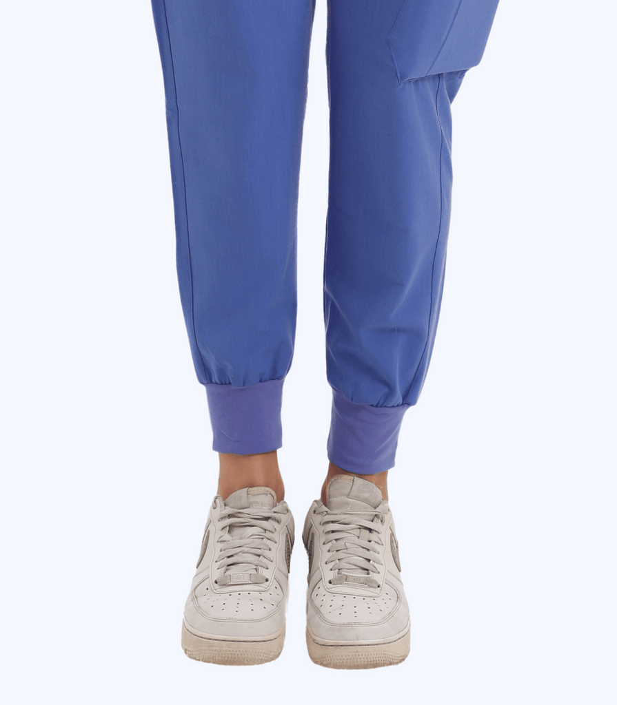 Maternity Scrub Jogger Pants for Women Pregnant Doctor Uniform Pant Nurse Scrub w/ 6 Pockets Alina Mae Maternity Blue