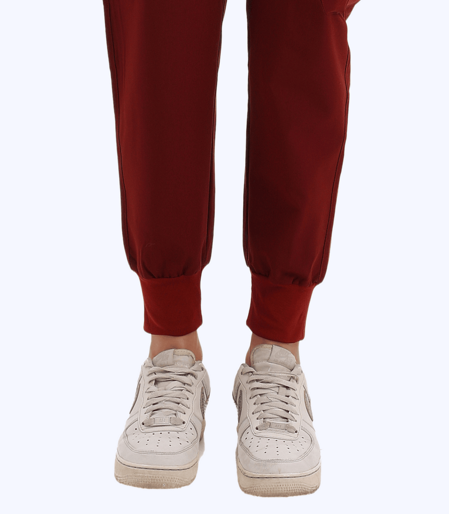 Maternity Scrub Jogger Pants for Women Pregnant Doctor Uniform Pant Nurse Scrub w/ 6 Pockets Alina Mae Maternity Red