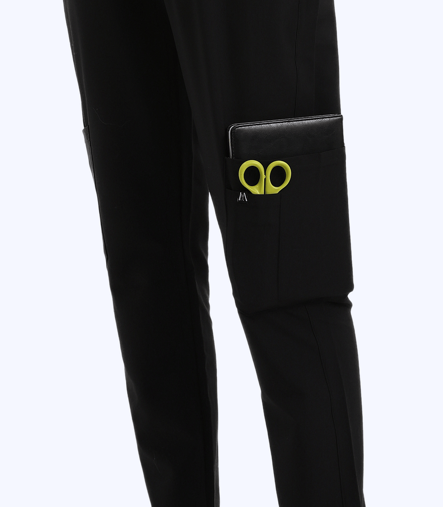 Maternity Scrub Jogger Pants for Women Pregnant Doctor Uniform Pant Nurse Scrub w/ 6 Pockets Alina Mae Maternity Black