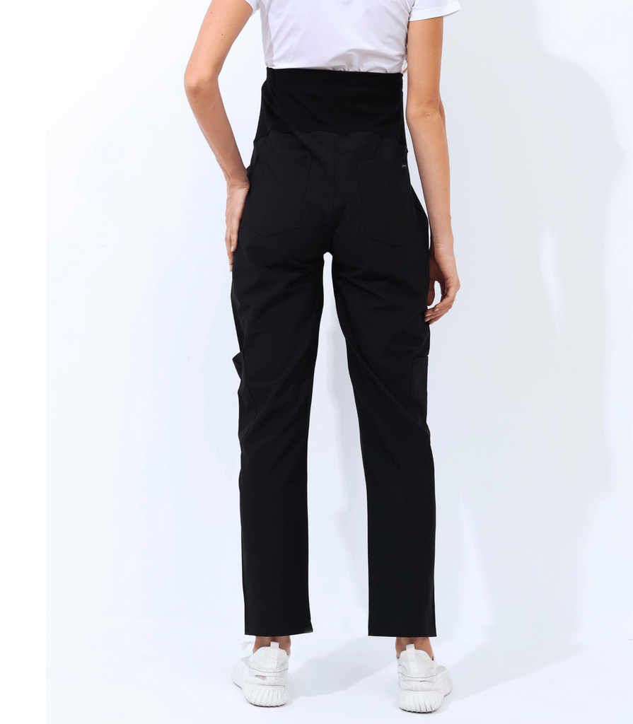 Maternity Scrub Jogger Pants for Women Pregnant Doctor Uniform Pant Nurse Scrub w/ 6 Pockets Alina Mae Maternity Black