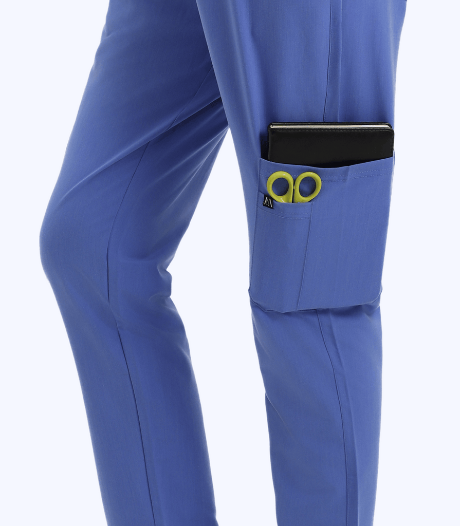 Maternity Scrub Jogger Pants for Women Pregnant Doctor Uniform Pant Nurse Scrub w/ 6 Pockets Alina Mae Maternity Blue