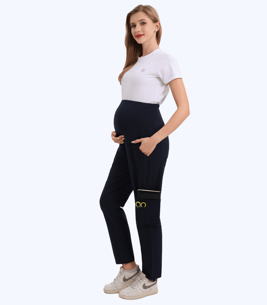 Maternity Scrub Jogger Pants for Women Pregnant Doctor Uniform Pant Nurse Scrub w/ 6 Pockets Alina Mae Maternity Navy