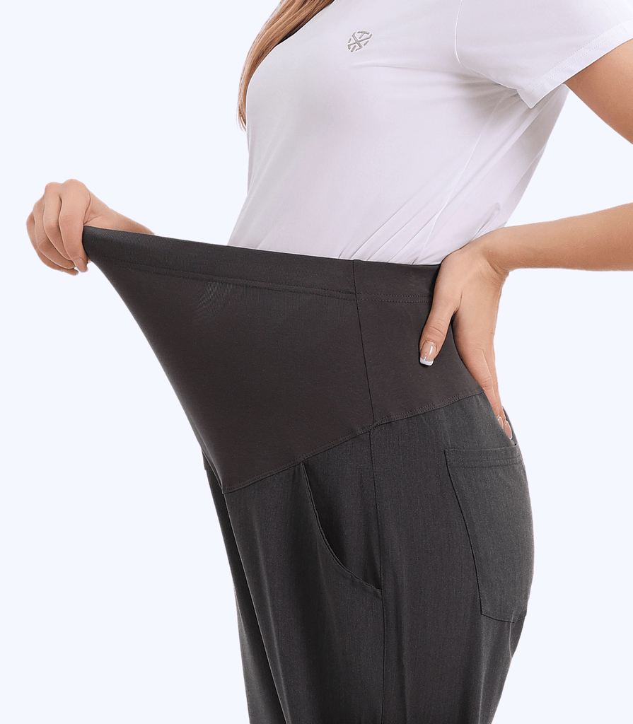Maternity Scrub Jogger Pants for Women Pregnant Doctor Uniform Pant Nurse Scrub w/ 6 Pockets Alina Mae Maternity Gray