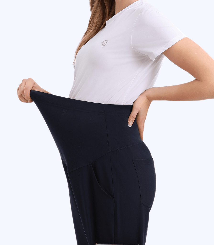 Maternity Scrub Jogger Pants for Women Pregnant Doctor Uniform Pant Nurse Scrub w/ 6 Pockets Alina Mae Maternity Navy