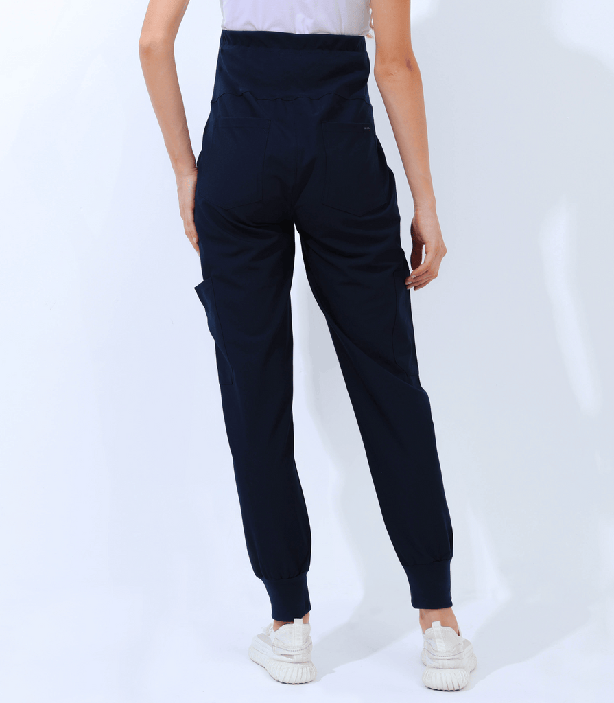 Maternity Scrub Jogger Pants for Women Pregnant Doctor Uniform Pant Nurse Scrub w/ 6 Pockets Alina Mae Maternity Navy