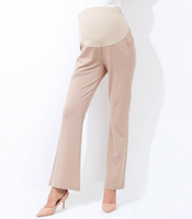 Maternity Pants Comfortable Stretch Over-Bump Women Pregnancy Casual Capris for Work Alina Mae Maternity Khaki