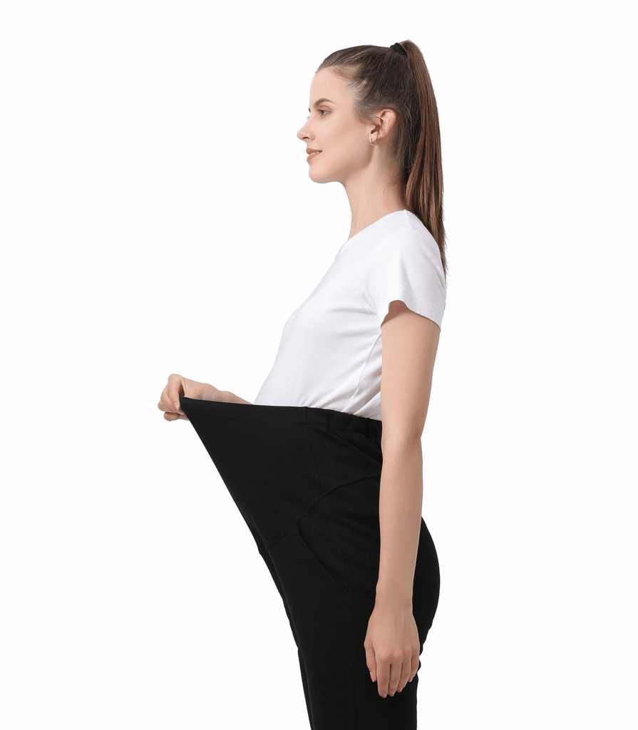 Women's Maternity Joggers Pregnant Sweatpants Pants Casual Lounge Over Belly Gym Alina Mae Maternity Black