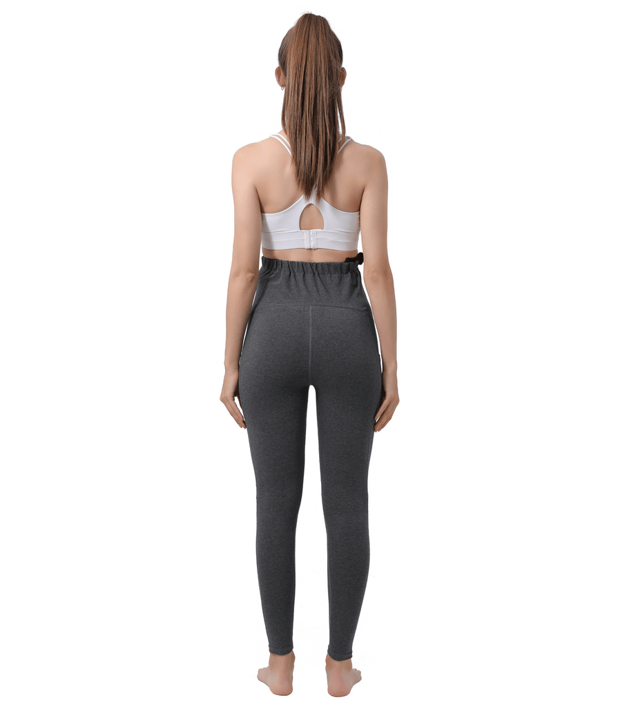 Maternity Leggings Pregnant Over-Bump Pant with Pockets Stretch for Workout Yoga Alina Mae Maternity Gray