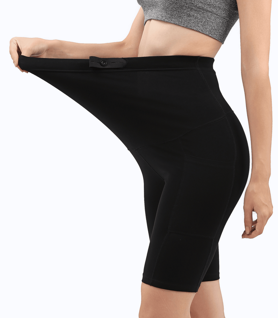 Maternity Leggings Pregnant Over-Bump Pant with Pockets Stretch for Workout Yoga Alina Mae Maternity Black