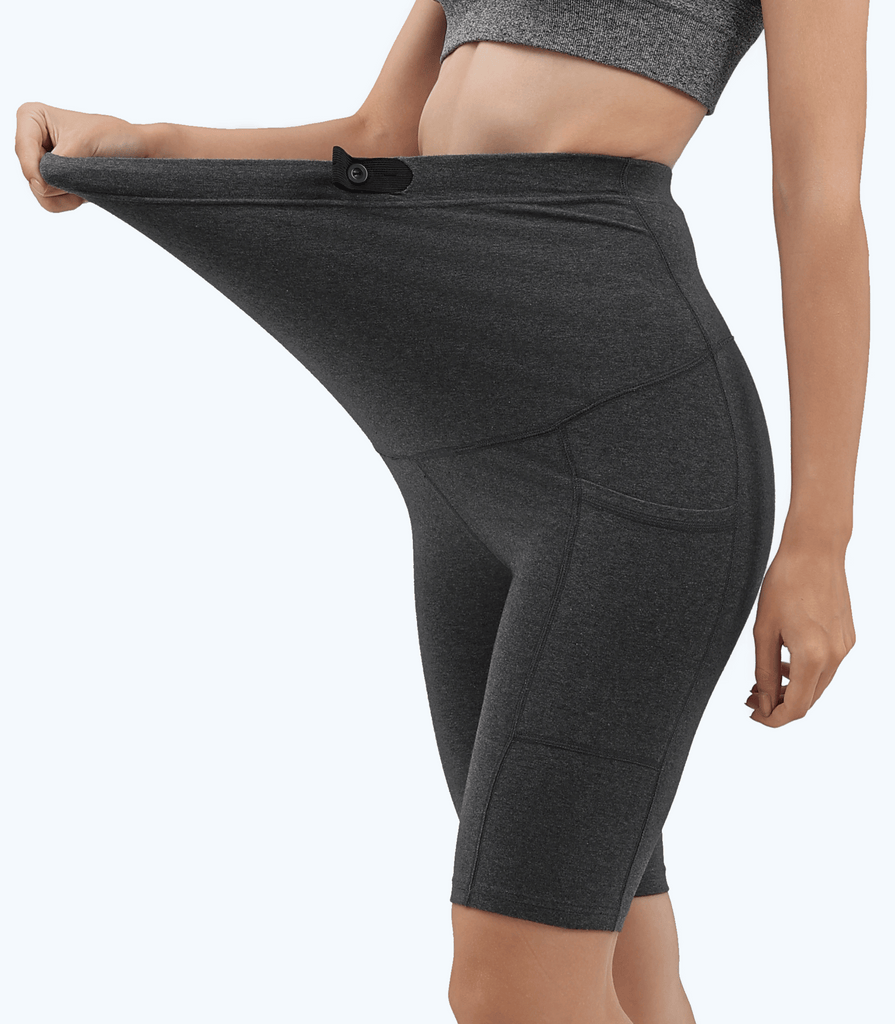 Maternity Leggings Pregnant Over-Bump Pant with Pockets Stretch for Workout Yoga Alina Mae Maternity Gray