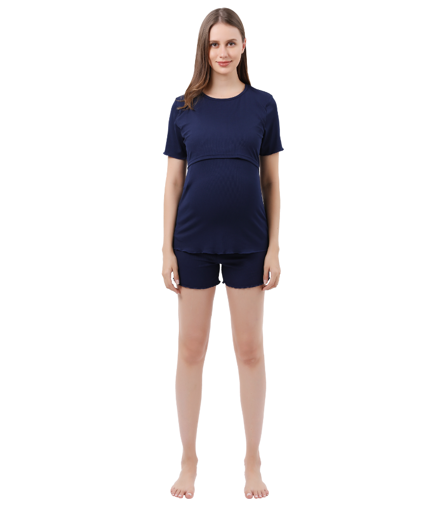 Summer Pregnancy Pajama Set Sleepwear Alina Mae Maternity   