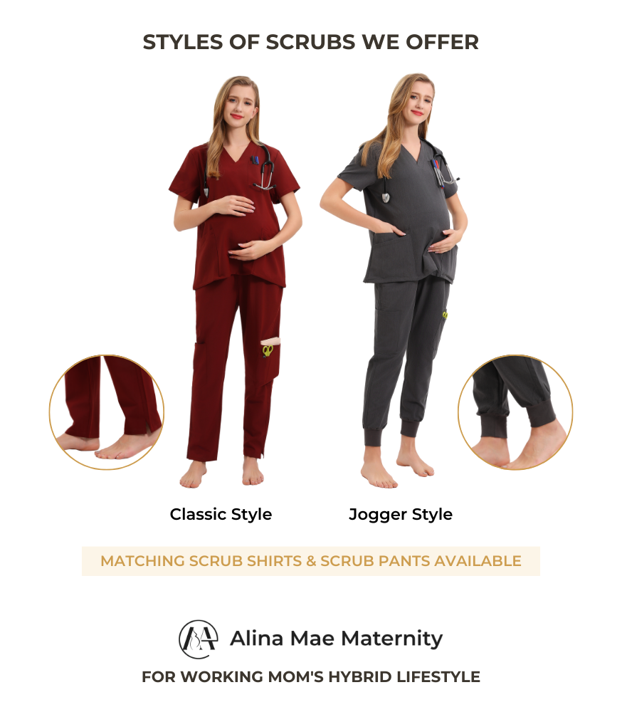 Mae Maternity Scrub Jogger Pants Medical Scrubs Alina Mae Maternity   