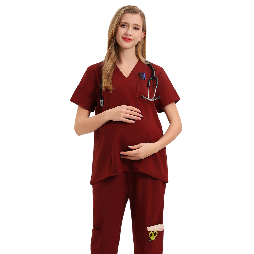 Mae Scrub Top in Black Medical Scrubs Alina Mae Maternity Red Large 