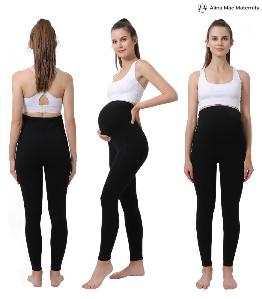 Pregnancy Yoga Pants with Pockets Bottoms Alina Mae Maternity   