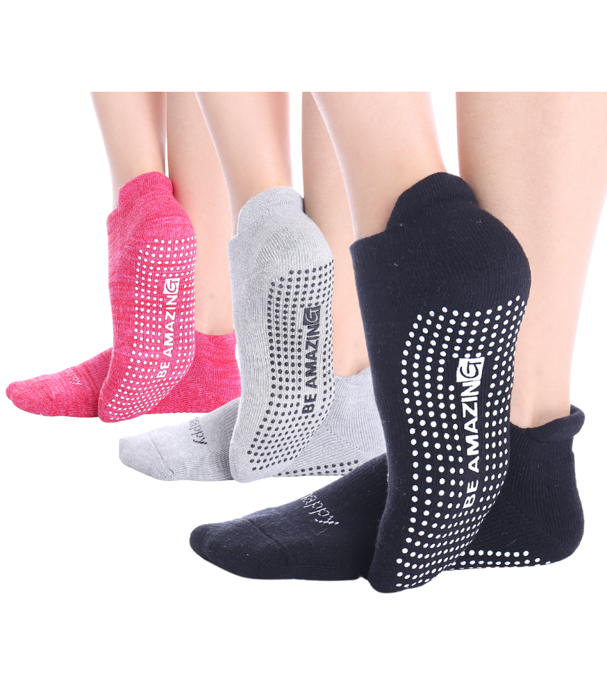 Non-Slip Women's Hospital Socks Socks Alina Mae Maternity 3 Black / Grey / Pink 