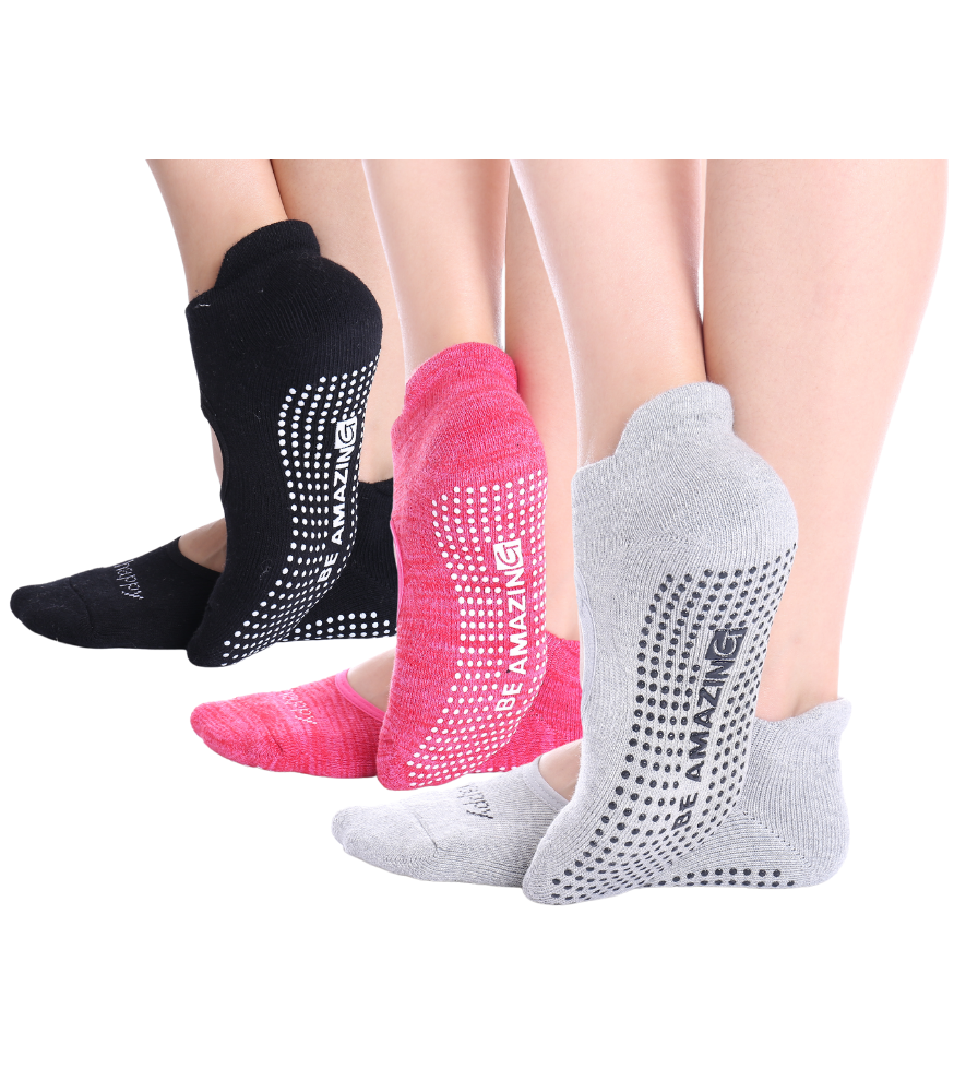 Non-Slip Women's Hospital Socks (Summer Style) Socks Alina Mae Maternity 3 Black / Grey / Pink 