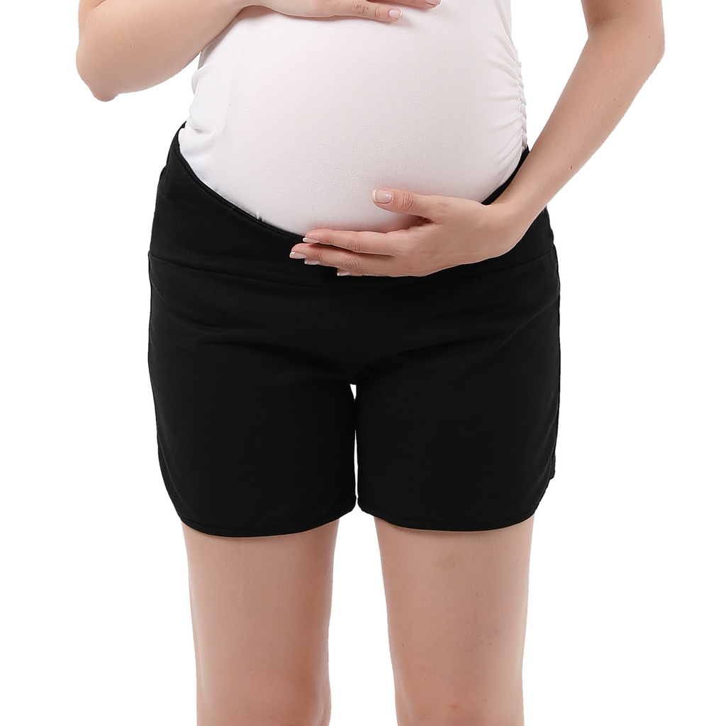Below Bump Pregnancy Shorts Bottoms Alina Mae Maternity Black Small (4-6) 