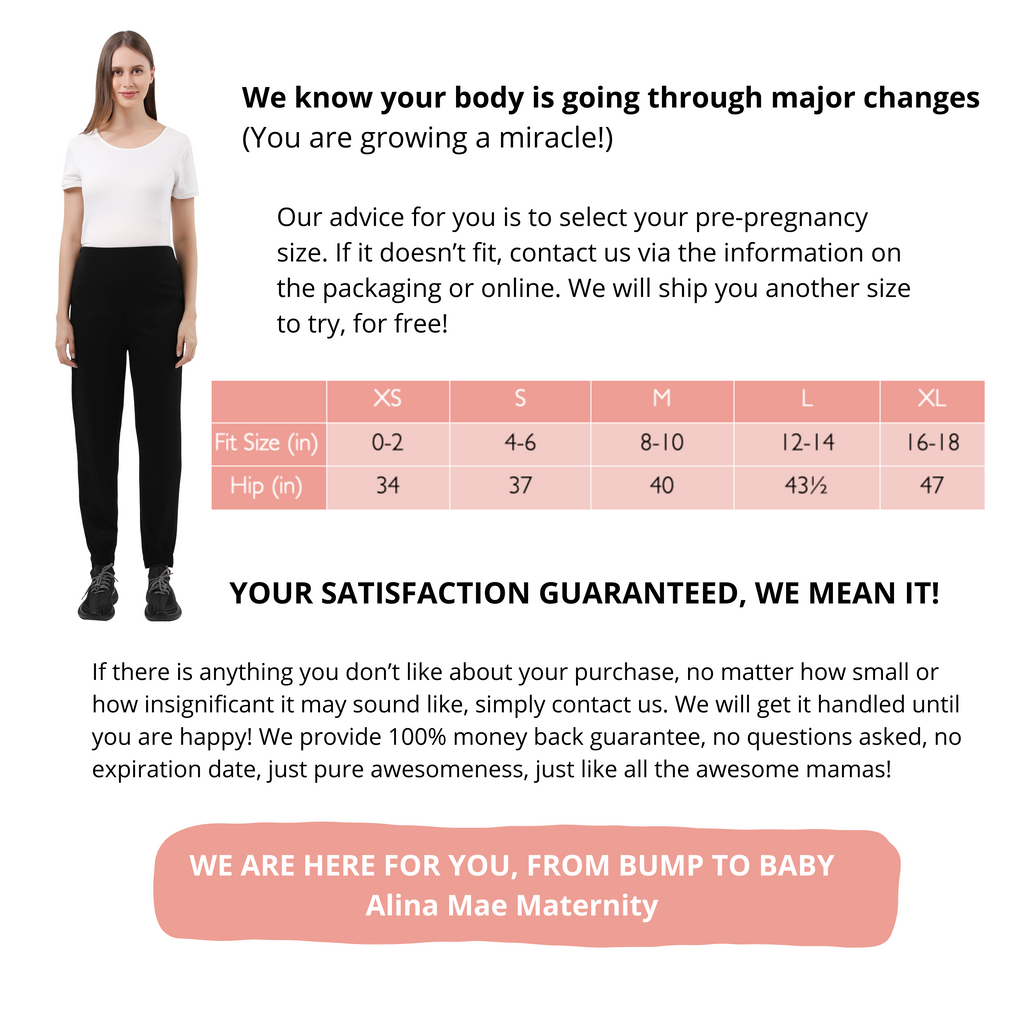 Elastic Hi-Low Cuff Maternity Sweatpants Bottoms Alina Mae Maternity   